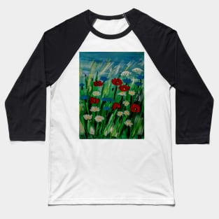 Some abstract wildflowers blowing in the wind Baseball T-Shirt